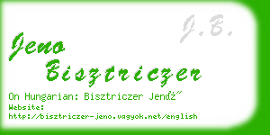 jeno bisztriczer business card